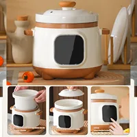 1.8L Electric Ceramic Stew Pot Full Automatic 24H Reservation 235W Multipurpose Stewing Cooker Ceramic Stew Cooker for Kitchen 2
