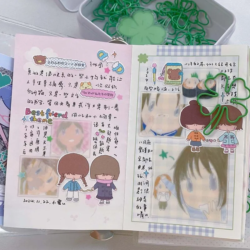 10/20Pcs INS 스타일 종이 클립 행운의 네잎 클로버 북마크 노트북 장식 스크랩북 선물용 미적 참신한 모양 클립