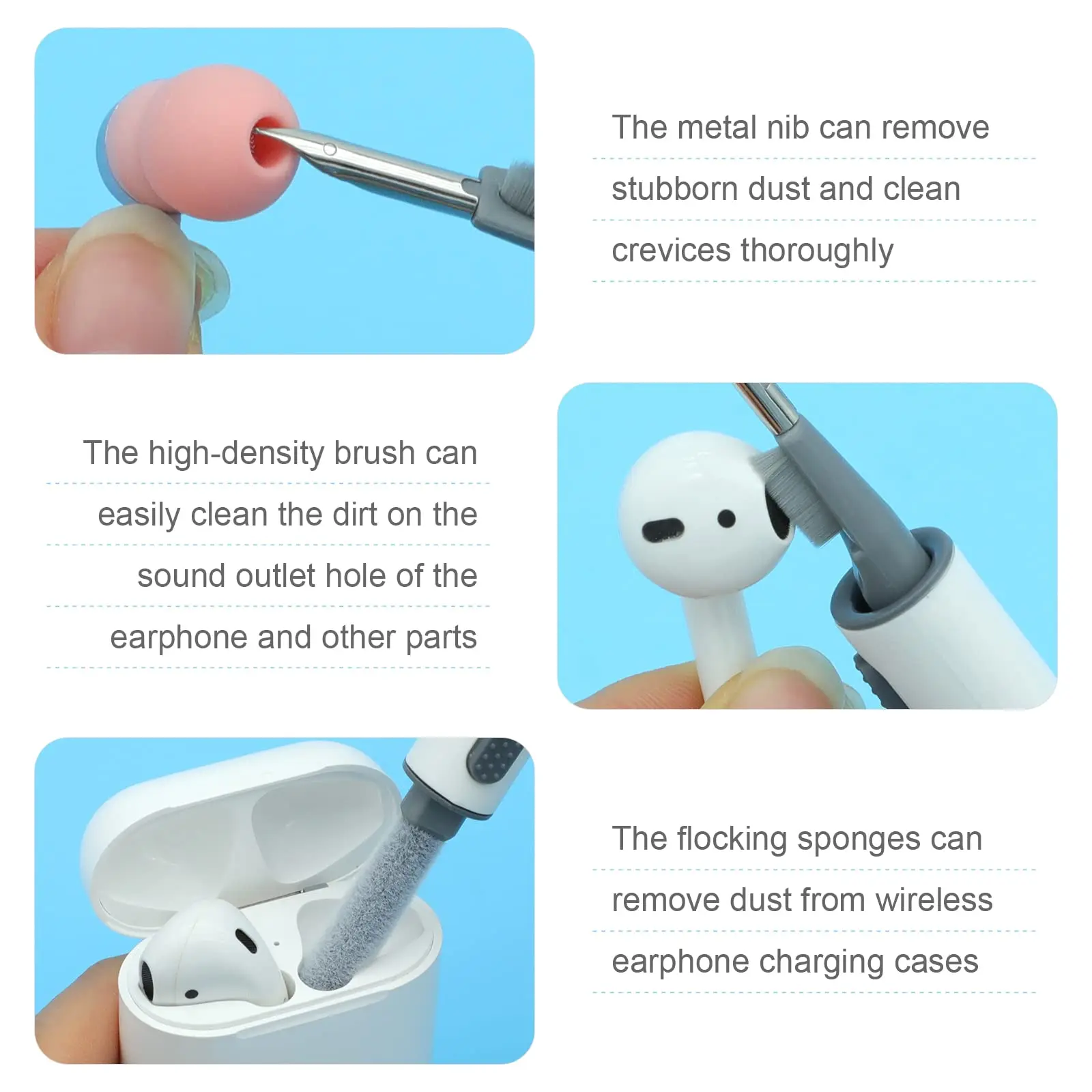 Hagibis Keyboard Cleaning Brush Computer Earphone Cleaning tools Keyboard  Cleaner keycap Puller kit for PC Airpods Pro 1 2