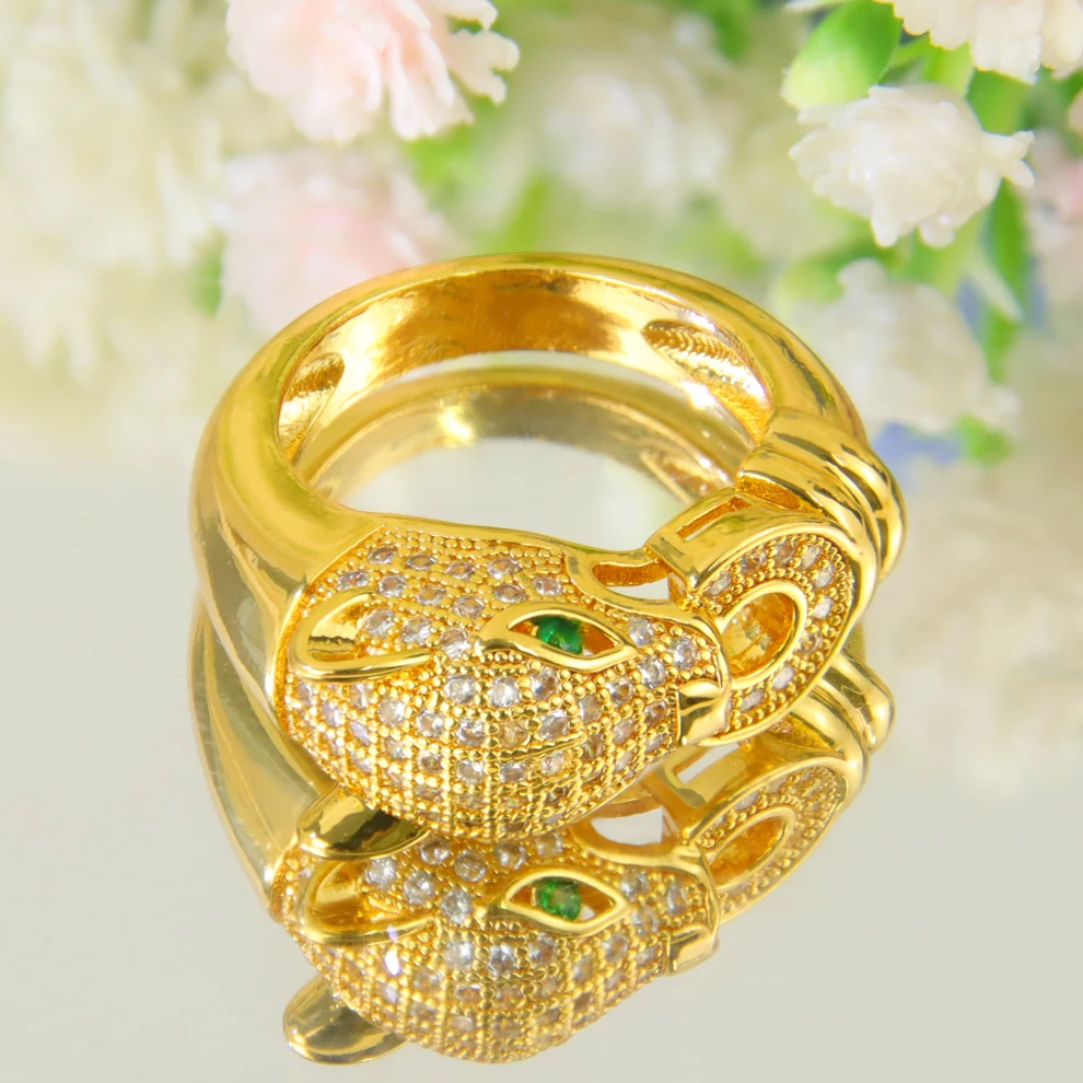 男性と女性のためのサウディパンクリング,個性的なヒョウの指輪