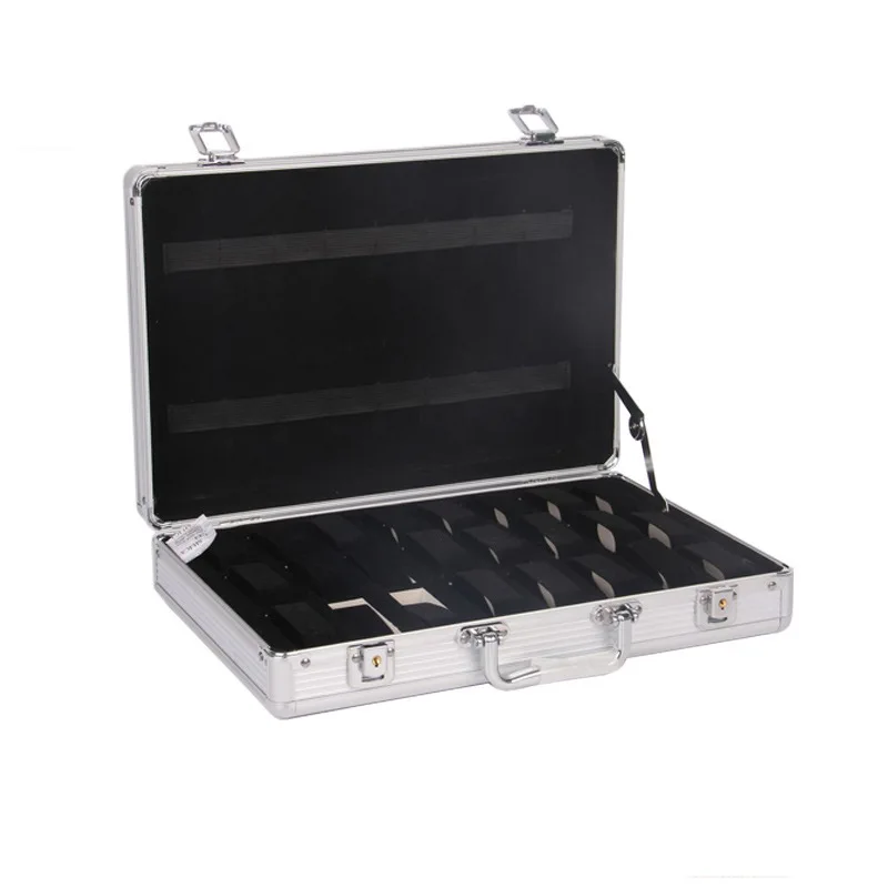 Watch Storage Box VANSIHO Aluminum 6/10/12 Grids Suitcase With Glass Window For Men