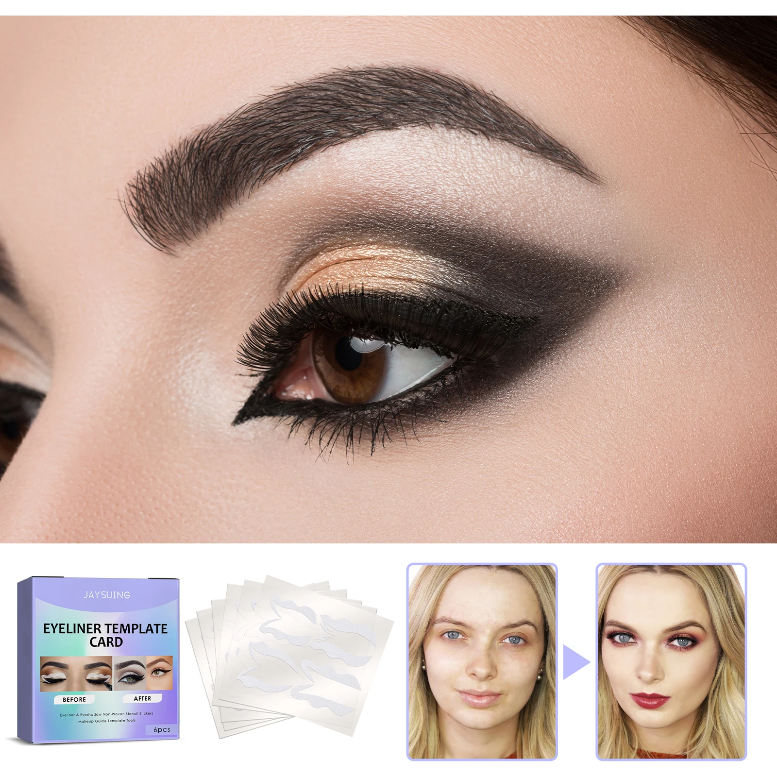 Reusable Eyeliner Stencil Stickers Set for Make Up