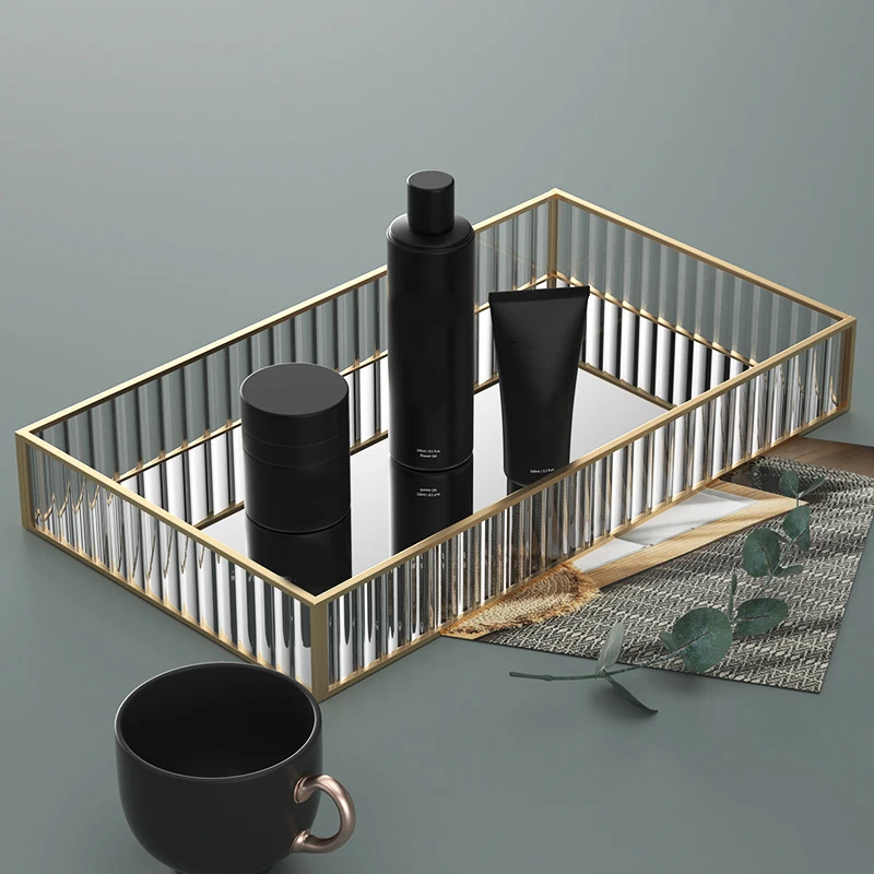 European Glass Storage Tray Octagonal Trays Household Pantry Organizer Decoration