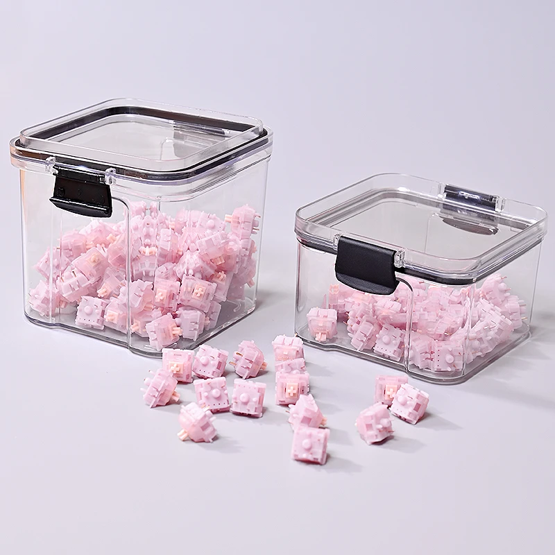 Mechanical Keyboard Switch Keycaps Storage Box Plastic Jar Container