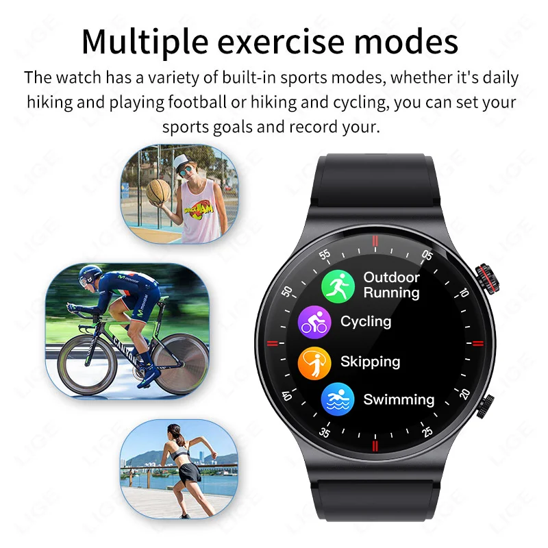New Steel Smart Watches Men NFC Sports Fitness Mens Watch Heart Rate Health Monitoring Bluetooth Call Smartwatch For Android ios