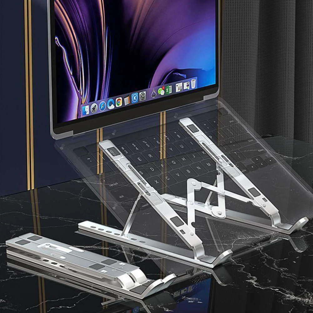 알루미늄 합금 노트북 스탠드 열 방출 사무실 및 게임용 조정 가능한 다기능 노트북 홀더