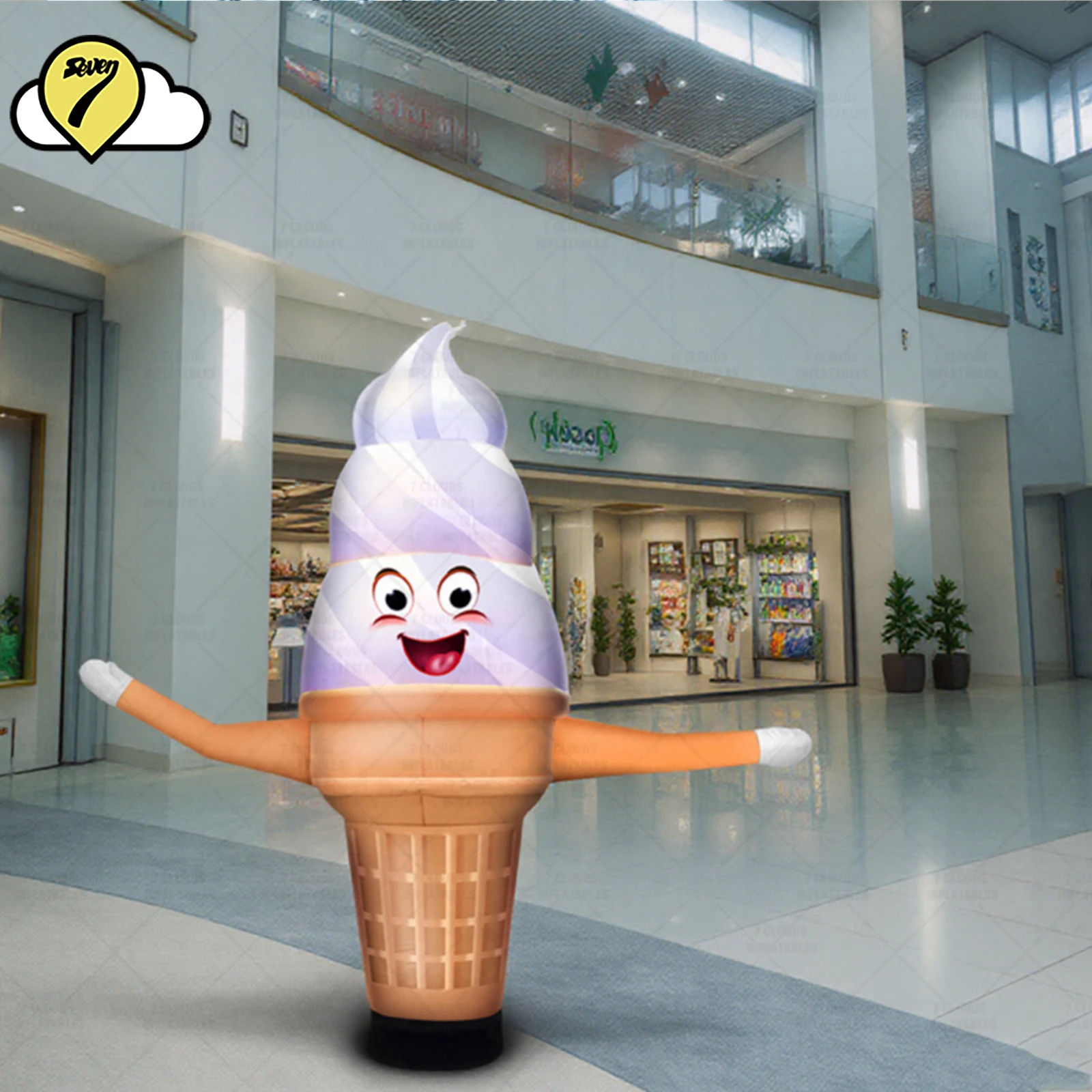 3m Giant Inflatable Ice Cream Decoration With LED Light For beverage shop Advertising Promotional Inflatable Toy Ice Cream Model