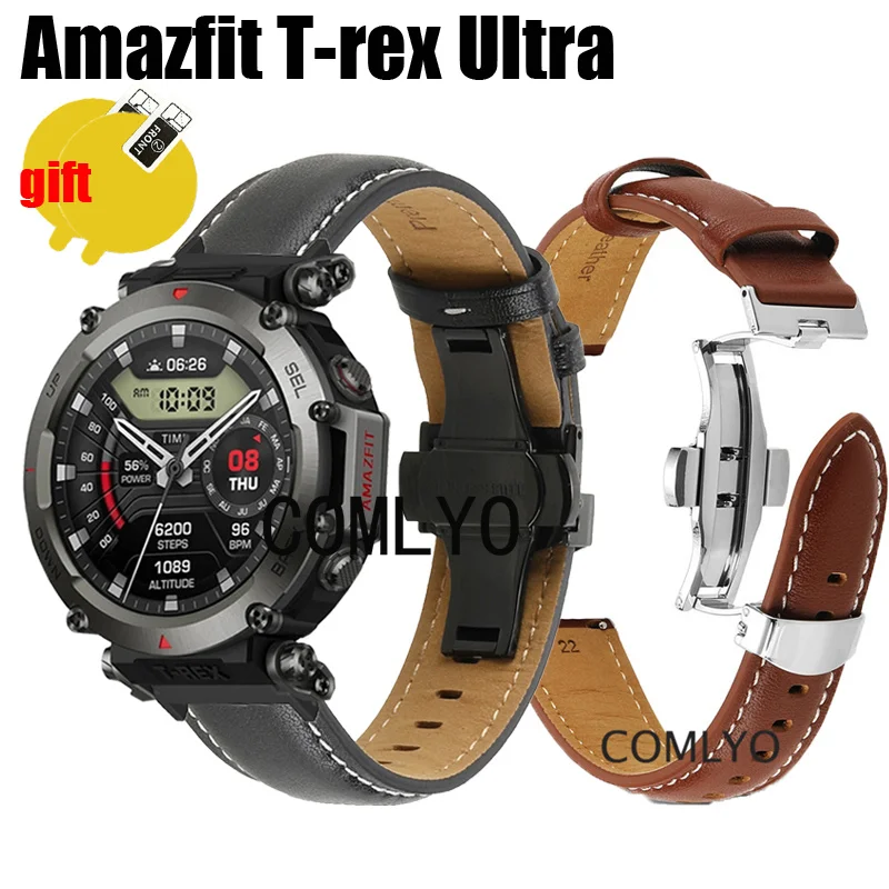 Leather Band For Amazfit T-rex Ultra Strap Genuine Leather