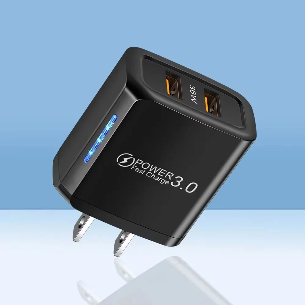 Dual USB 36W Fast Charging Wall Adapter with Quick Charge 3.0 Technology