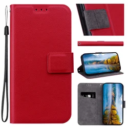 Premium Ultra-Thin Leather Wallet Phone Case with Stand Feature for Xperia 10 VI 2024 (Red)