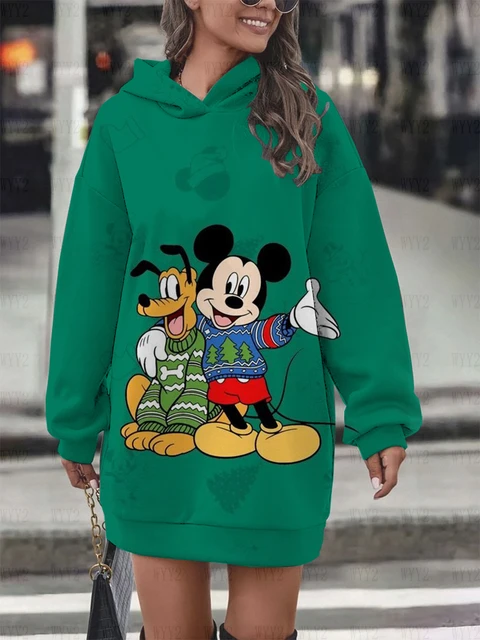 Sudadera con capucha de Disney para mujer, sudadera informal con estampado  de Mickey, ropa de calle de manga larga a la moda, Otoño e Invierno -  AliExpress