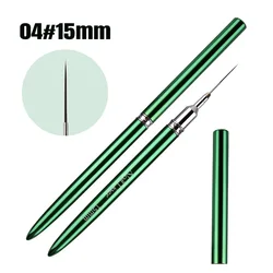Luxurious Metal Handle Nail Art Brush - Precision DIY Manicure Tool for Acrylic, Gel, and Extension Designs (C - 15mm)