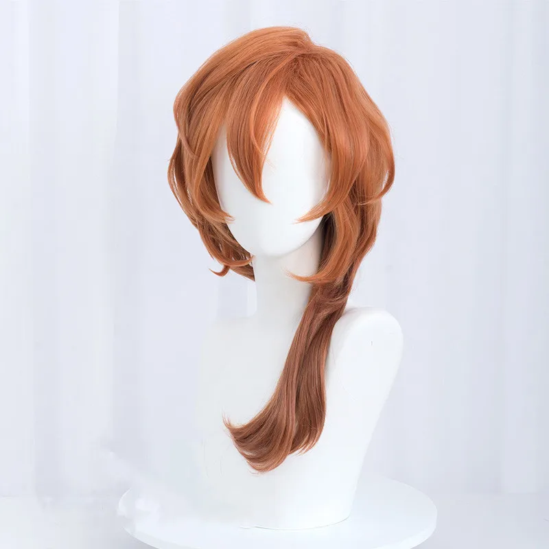 Chuuya Nakahara Cosplay Bungou Stray Dogs Cosplay Men 55cm Brown Wig Anime Wig Heat Resistant Synthetic Wigs