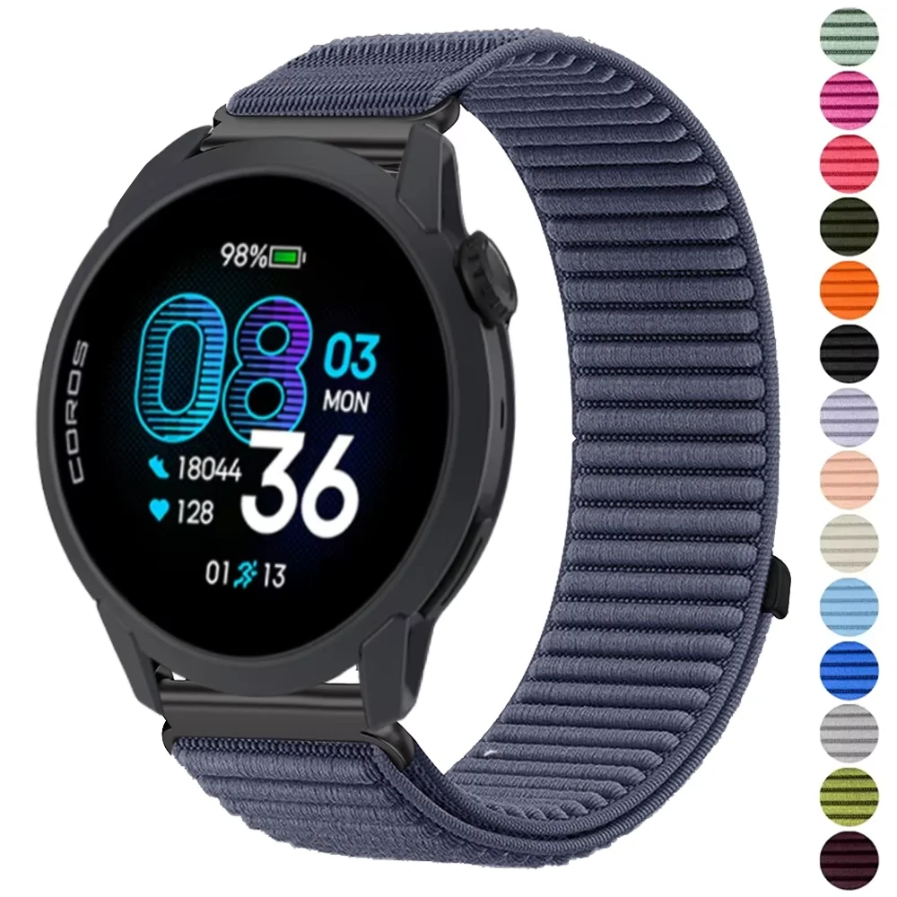 Nylon Loop Watch Strap Band – Adjustable Wristband Bracelet, 20mm/22mm Width