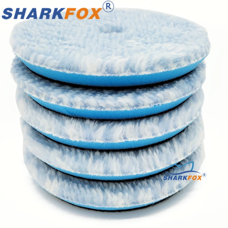 Sharkfox 5/6inch New Blue Microfiber Polishing Pad For Cars Body Polish Micro Fiber Polishing Wheels For DA/RO Car Polisher