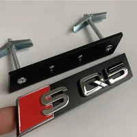 Badge de calandre de voiture Audi, emblème avant pour autocollant Audi S5 S6 S7 S8 RS3 RS4 RS5 RS6 RS7 RS8 SQ3 SQ5, accessoires de Modification automobile, 1 pièce 3