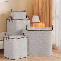 Large-capacity Clothes Storage Bag Fabric Oblique Striped Storage Box Household Large-capacity Clothes Quilt Storage Packing Bag 1