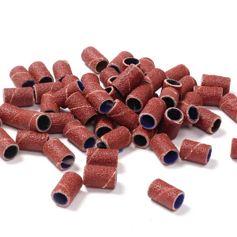 Nail Drill Kit Nail Drill Bits 50Pcs 80 & 120 & 180 240 Grit Cutter Zebra Sanding Cap Bands