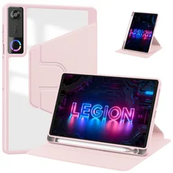 Enhanced Product Title:  
Premium 360° Rotating Acrylic Stand Case with Pencil Holder for Y700 Gen 5 TB323FU (Pink)