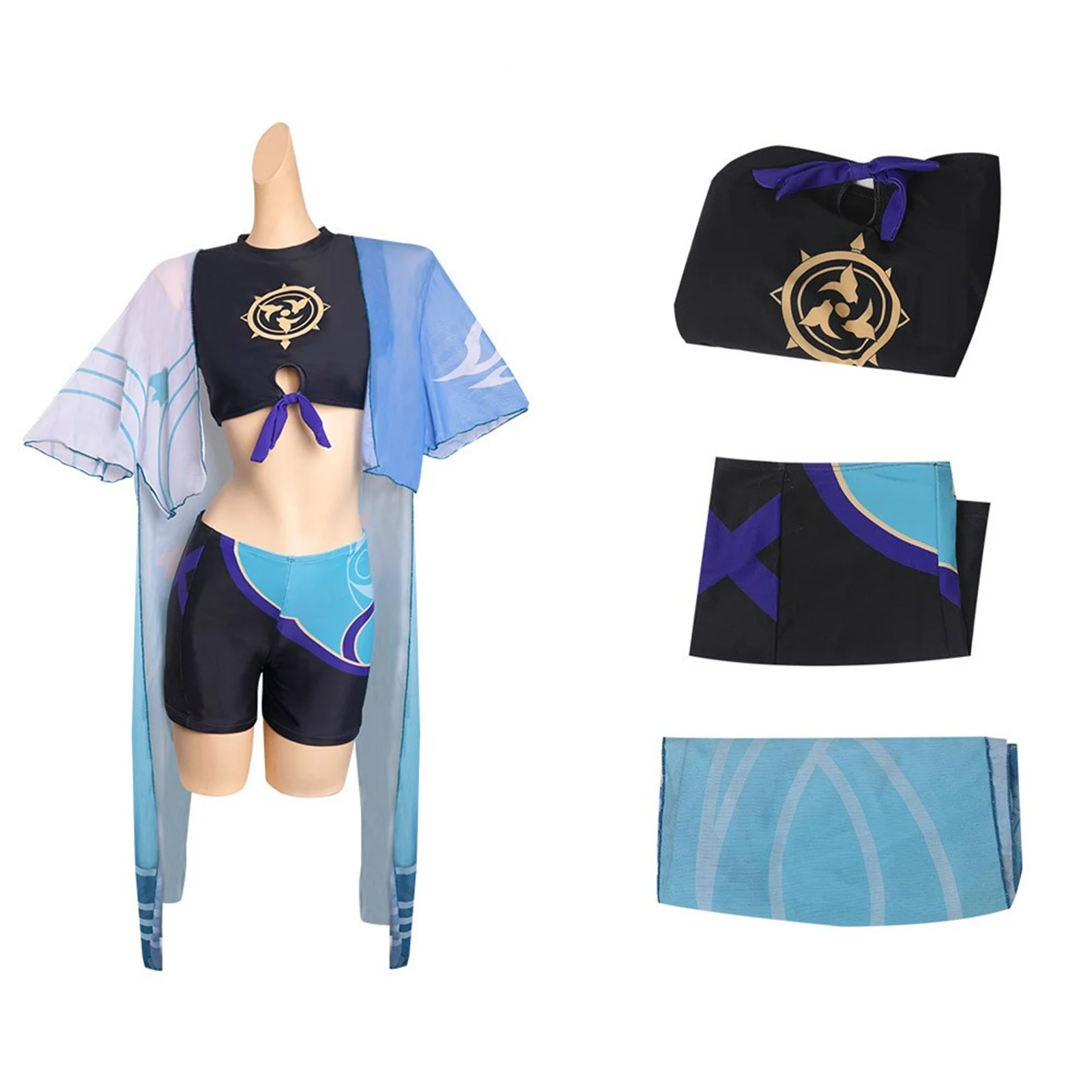 

Game Genshin Impact Wanderer Balladeer Cosplay Costume Sexy Swimsuit Women Role play Fancy Dress Party Cloth