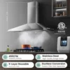 CVP36W6AST 36 Inch Ducted Pyramid Range 450 CFM Stainless Steel Wall Mount Vent Hood with 3 Speed Exhaust Fan, 5-Layer Aluminum 2