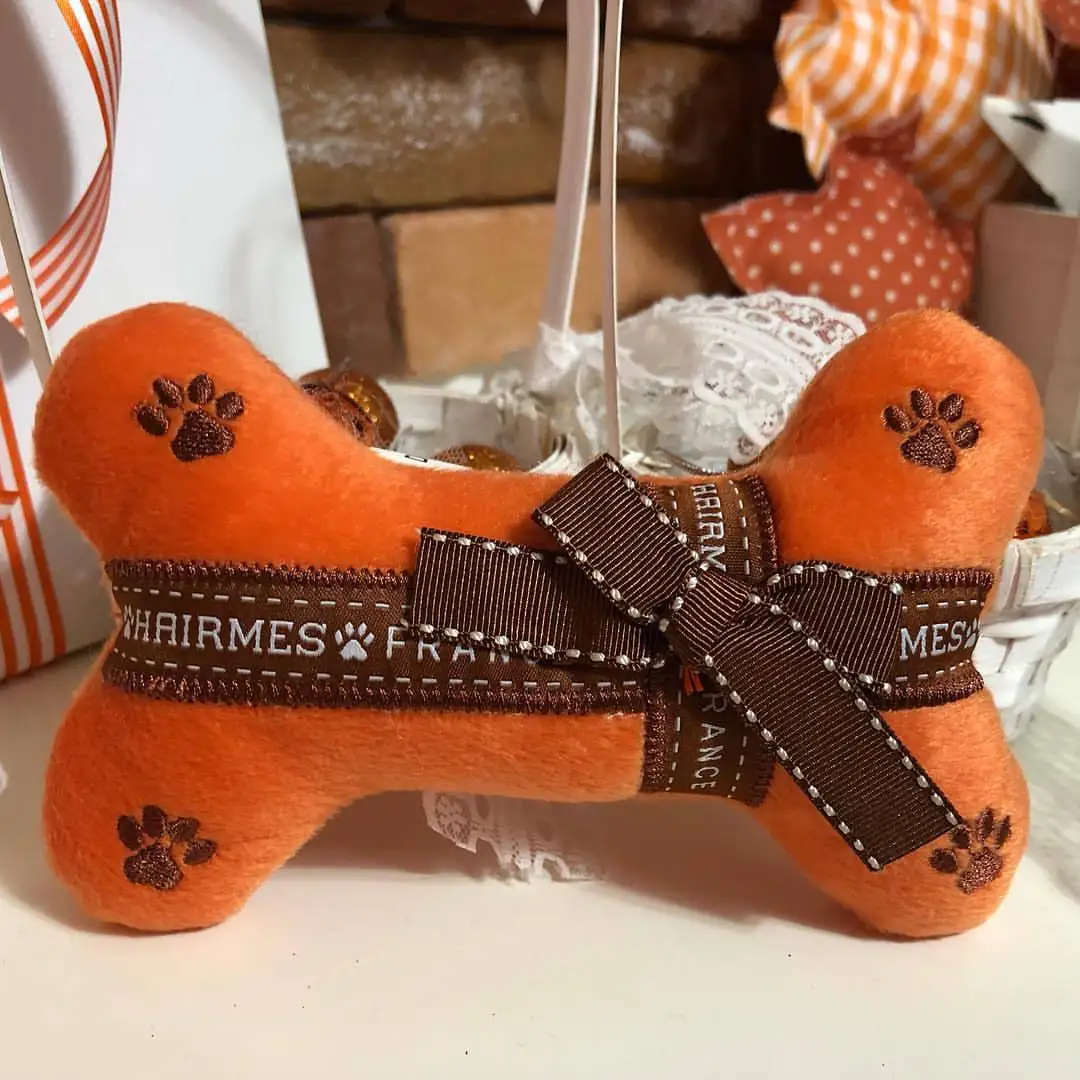 Drop Ship Bone Handbags Shape Dog Toys Pet Birthday Gifts Box Plush Cute Luxury Puppy Chewing Bite Accessories 3