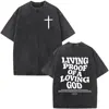 Christian Jesus Faith Over Fear Bible Verse Washed T-shirts Men Women Fashion Vintage Oversized T Shirts Harajuku Cotton T-shirt 4