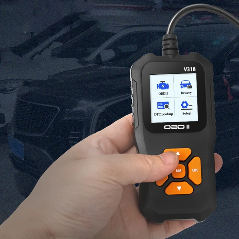 자동차 배터리 테스터, V318 OBD2 스캐너, 지우기 코드 읽기 도구, OBD2 배터리 분석기 테스터