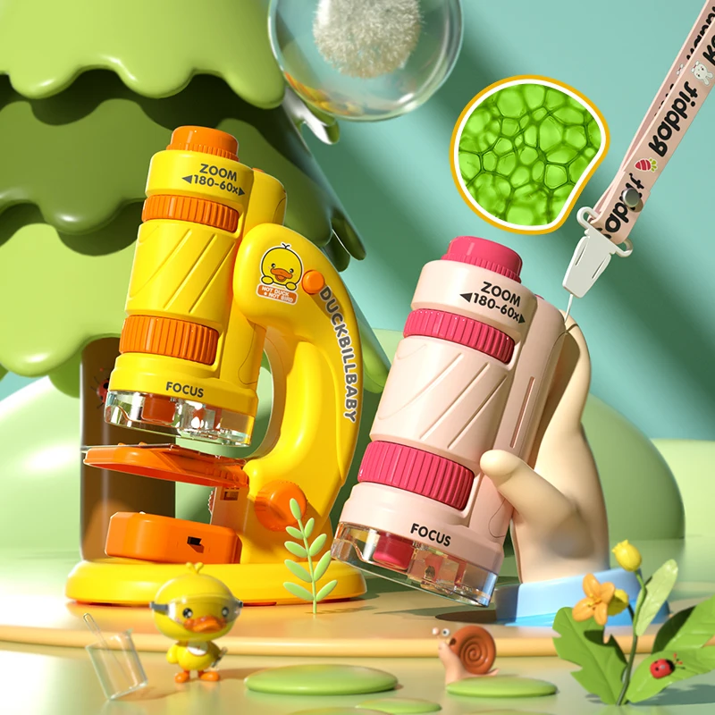 

Детский Компактный Карманный ручной микроскоп со светодиодной подсветкой, держатель для телефона, уличный обучающий научный набор для детей