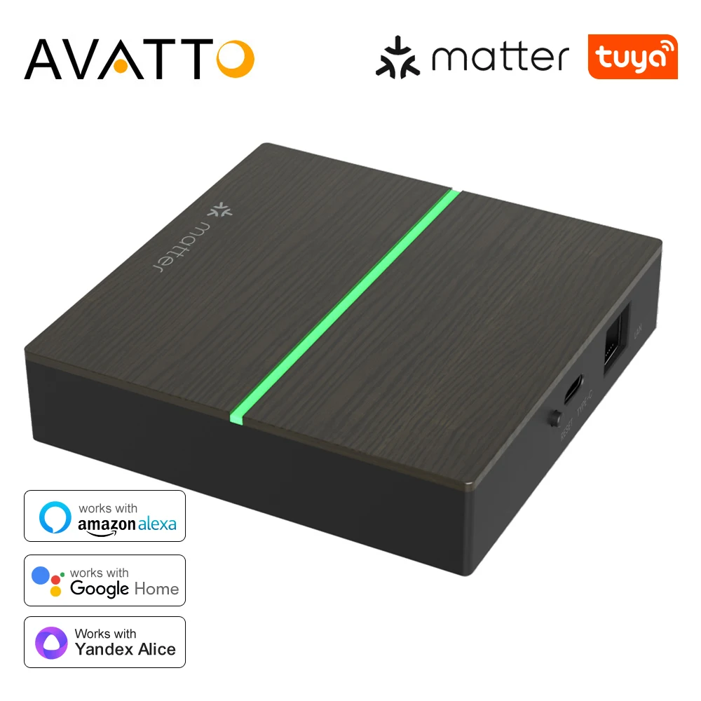 AVATTO Matter Zigbee Gateway Hub Smart Home Bridge Thread Gateway Support Voice Control For Homekit Smartthings Google Alexa