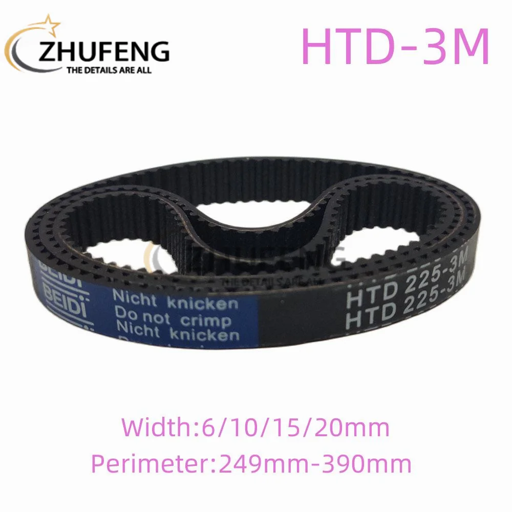 ZHUFENG HTD 3M Rubber Annular Synchronous 3mm Pitch Length Belt Bandwidth 6、10、15、20mm Perimeter249mm-390mm timing belt