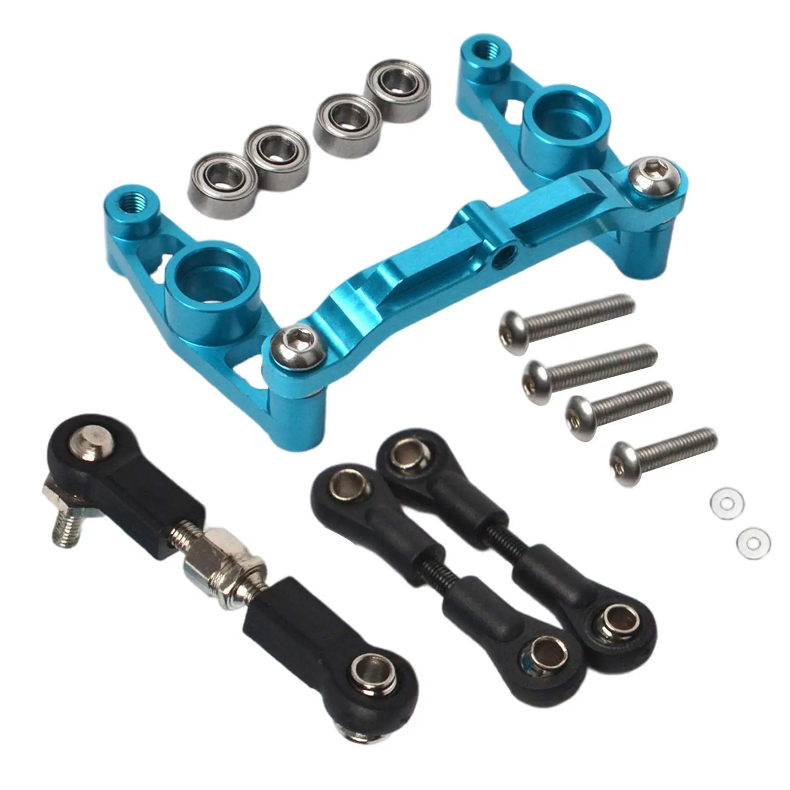 Set De Brazo De Dirección En Metal Para Coches RC 1/28 (P929, P939, K969, Etc.) - 14 Piezas, Color Plata