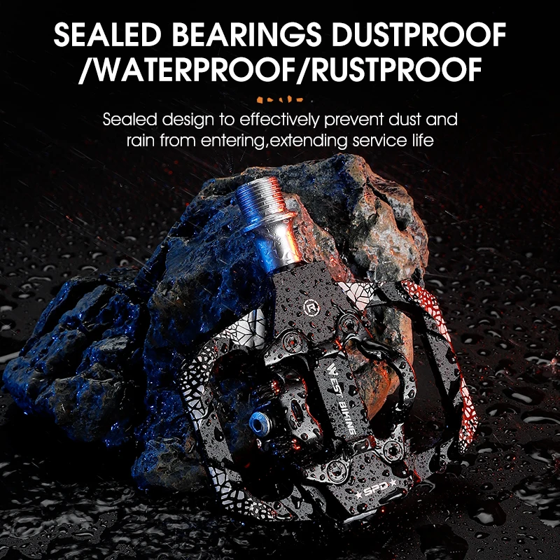 WEST BIKING 2 In 1 Bicycle Lock Pedal With Free Cleat For SPD System MTB Road Aluminum Anti-slip Sealed Bearing Lock Accessories