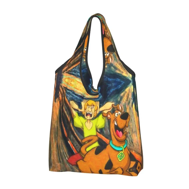 

Funny Print Starry Sky Gustav Klimt Tote Shopping Bags Portable Shopper Shoulder Dog Painting Handbag
