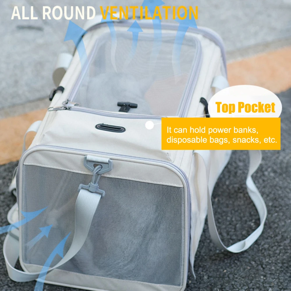 Cat Carrier Bag Portable Foldable Pet Carrier for Small Cats and Dogs with Large Opening Breathable Hands-Free Bag for Travel