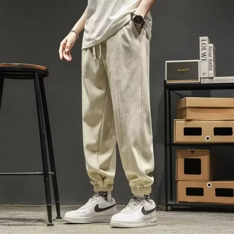 남성용 아메리칸 스타일 번들 발 스웻팬츠, 트렌디 브랜드, 루즈핏 캐주얼, 다용도 멋진 카고 팬츠, 용수철 가을