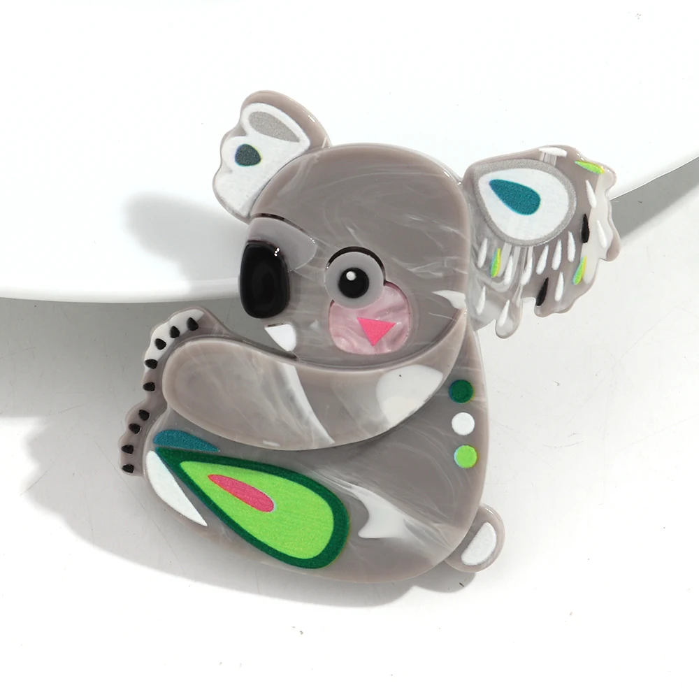 Charming Cartoon Koala Brooches - Adorable Acrylic Pins