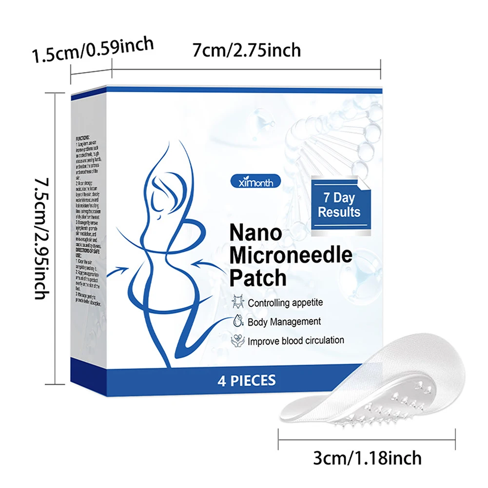 4PCS/Box SMGT-GLP-1 Nanos Patch Ultra-Thin Microneedles Painless Body Slimming Patch Firming Line Improvement For Body Care