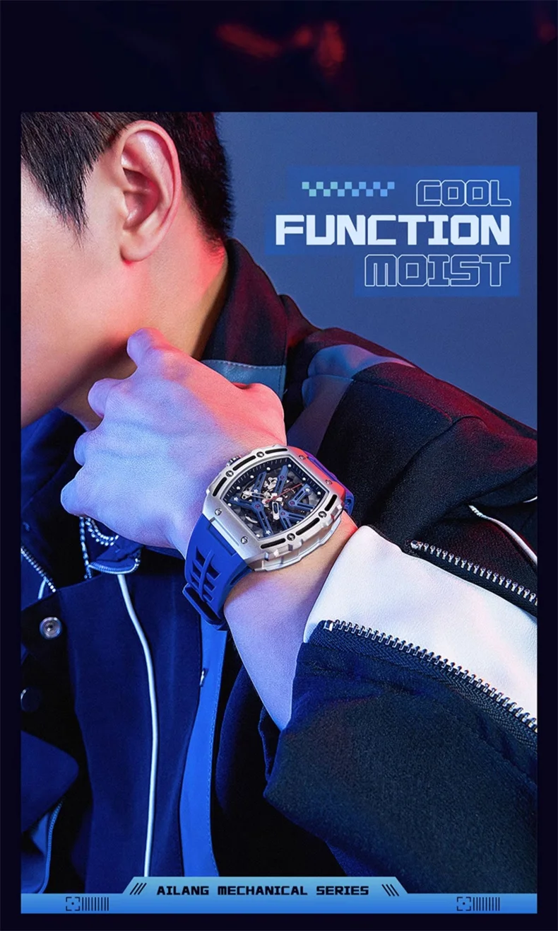 AILANG Nuovo orologio da polso sportivo meccanico scheletrato in acciaio inossidabile, orologio automatico impermeabile, orologi da uomo di marca superiore, Reloj Hombre_voghion.com