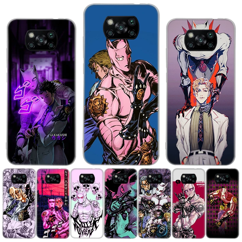 Силиконовый чехол для телефона с аниме JoJo Killer Queen для Xiaomi Poco X3 NFC M3 F3 X4 X5 M4 Pro M2 F2 F1 Mi Note 10 Lite A1 A2 A3 CC9