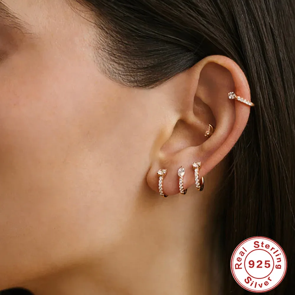 ROXI  귀 버클 배 라운드 말 눈 지르콘 INS 미니멀리스트 클래식 약혼 기념일 여성 귀걸이