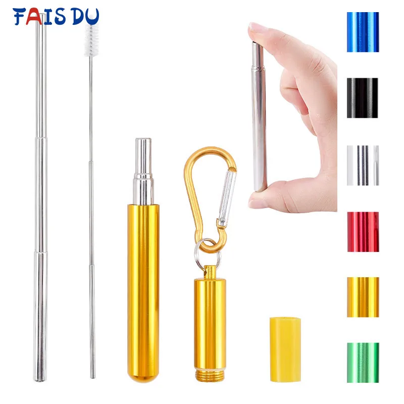 Portable Reusable Collapsible Straw Foldable/Retractable Straws with Carry  Case