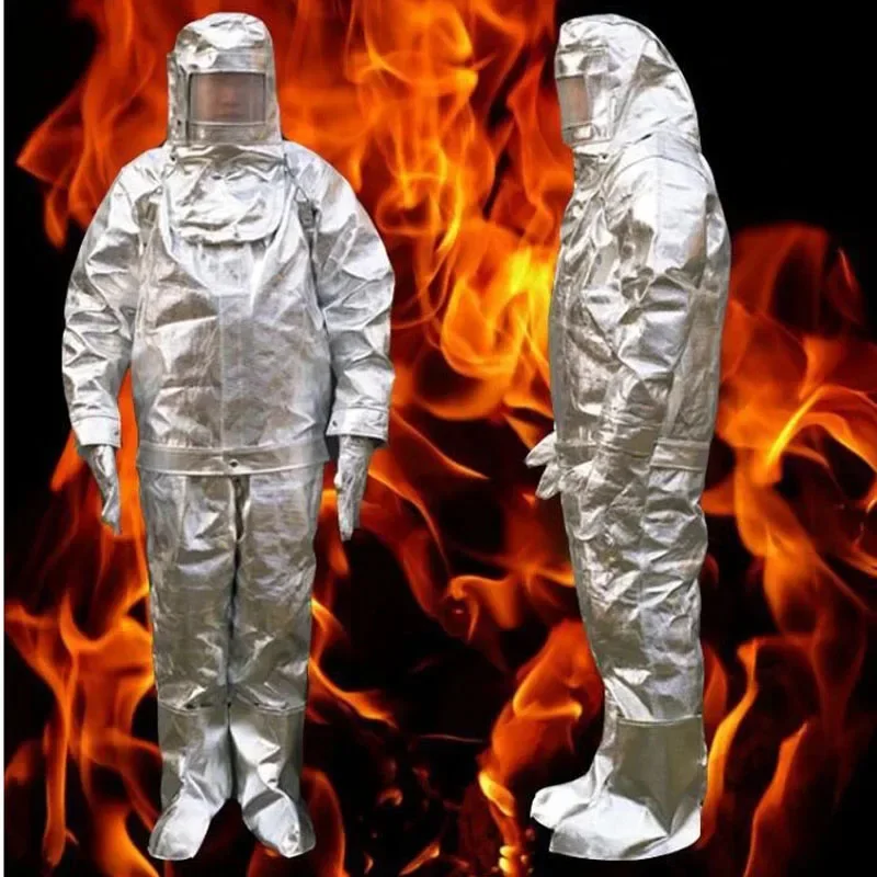 Aluminum Foil Heat Resistant Fireproof Clothing 1000 Degree Centigrade Fire-proof Suit Inflaming Retarding Suit Full Set