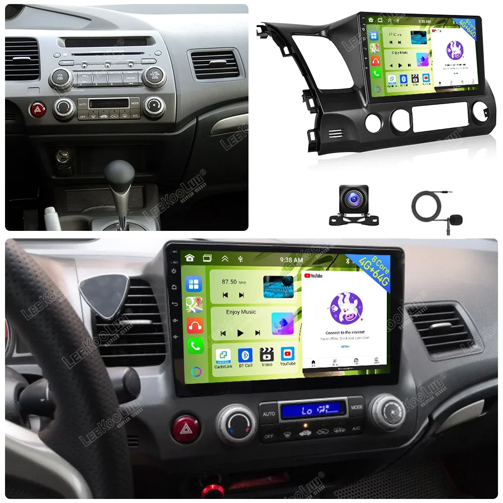 Android 13 Car Stereo Radio for Civic 2006-2011 with Carplay