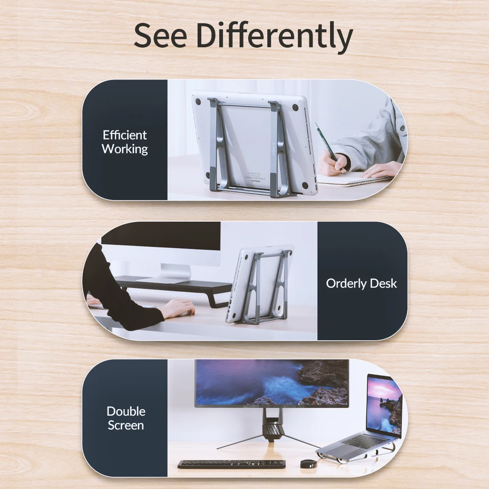 ORICO Aluminum Vertical Laptop Stand – Fits 13 To 17 Inch MacBook & Notebooks