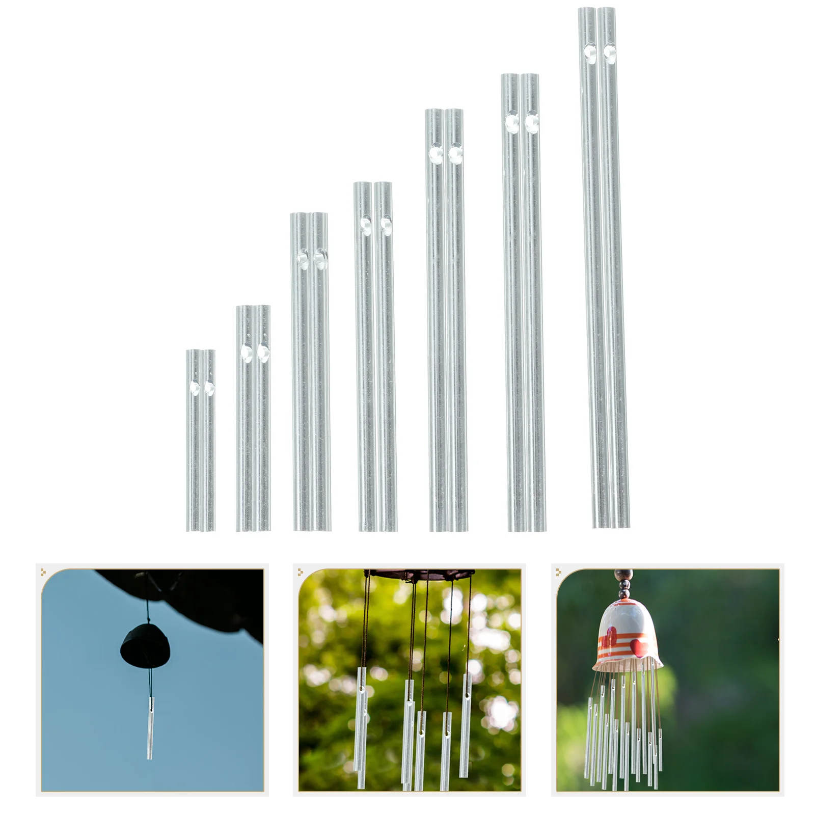 

2 Sets Wind Chimes DIY Tools Replacement Metal Outdoor Parts Kid Toy Tube Commemorate Kids Plaything