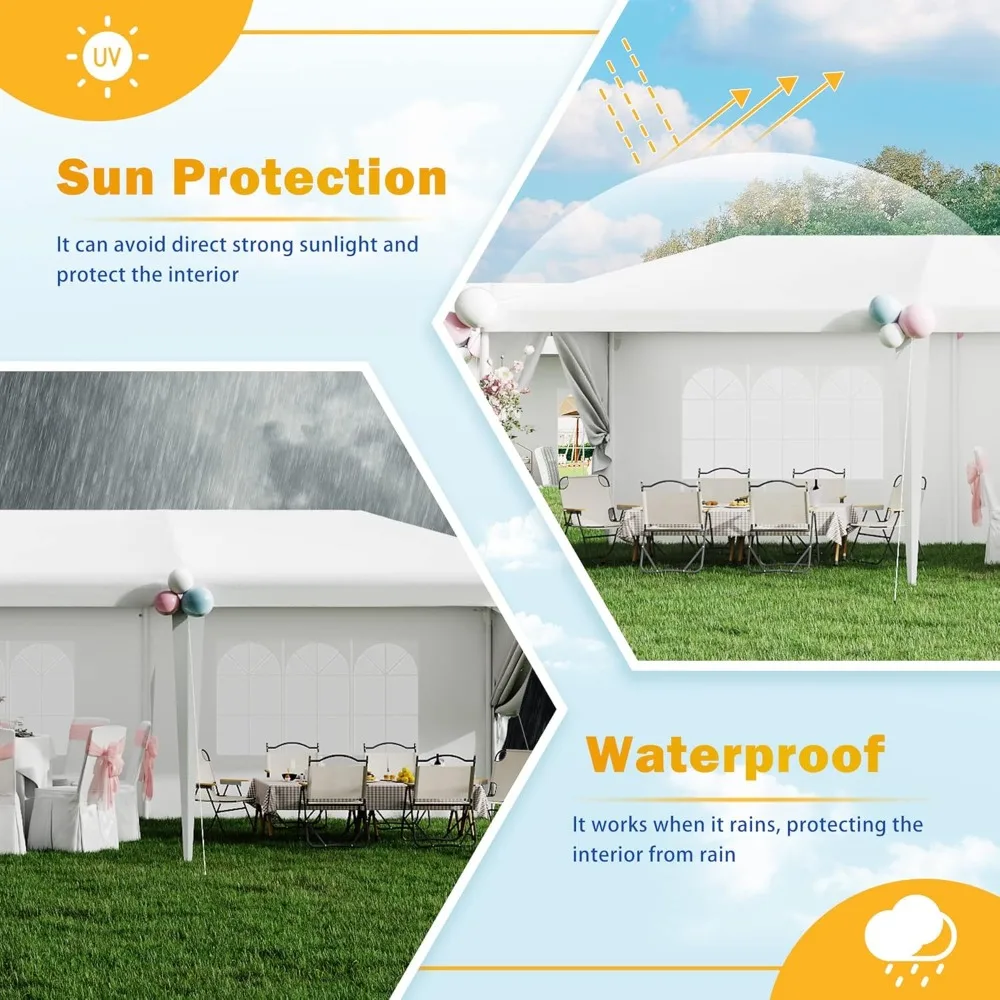 Party Tent 10'x30' Outdoor Wedding Canopy Tents with Removable Sidewalls Heavy Duty Event Booths Waterproof Gazebo Shelter 3
