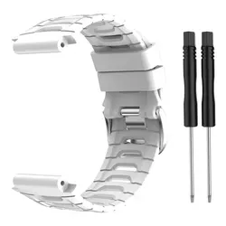 Silicone Sport Watchband Replacement Wristband Accessory - Includes Tool for Forerunner 920XT (White)