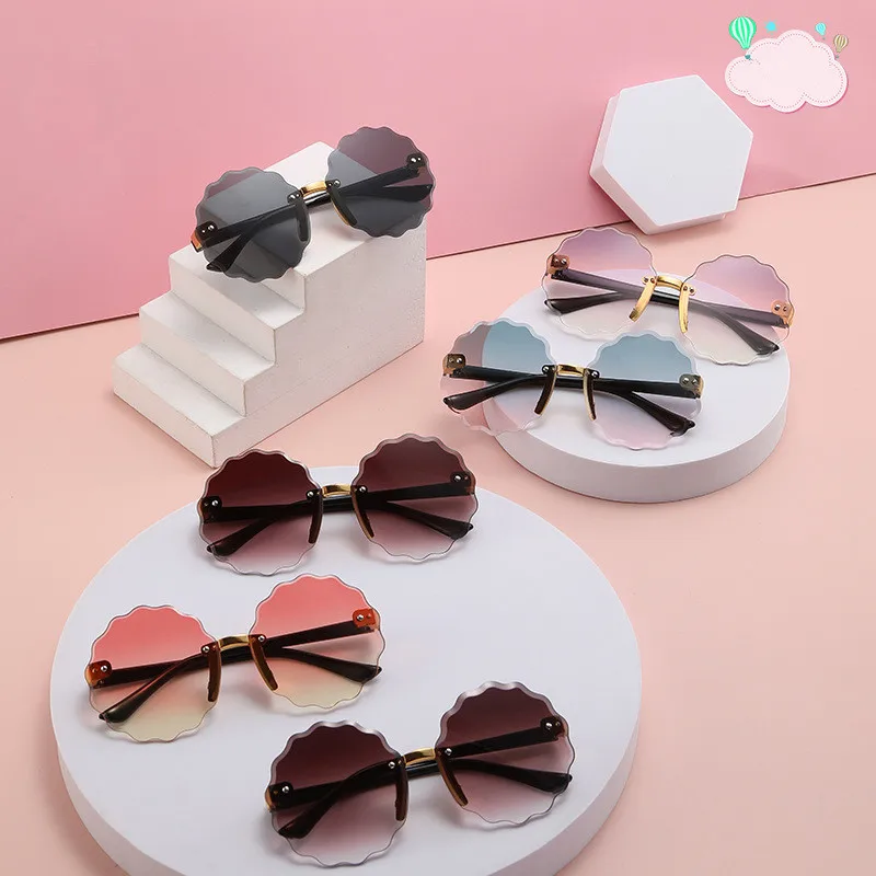 Children's Color Changing Sunglasses Retro Fashion Shade Sunglasses Girl Baby Frameless Party Travel Sunglasses_voghion.com