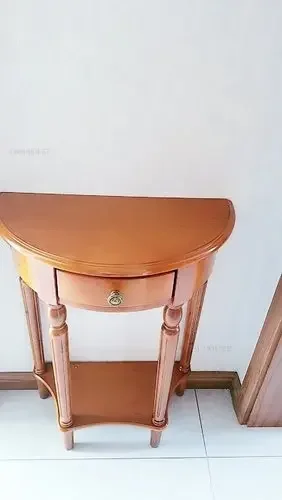 שולחנות קונסולה מעץ מלא עם מגירות, שולחן קונסולה מינימליסטי חצי מעגלי למסדרון, רהיטי סלון